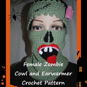 Female Zombie Cowl and Earwarmer PDF-INSTANT DOWNLOAD