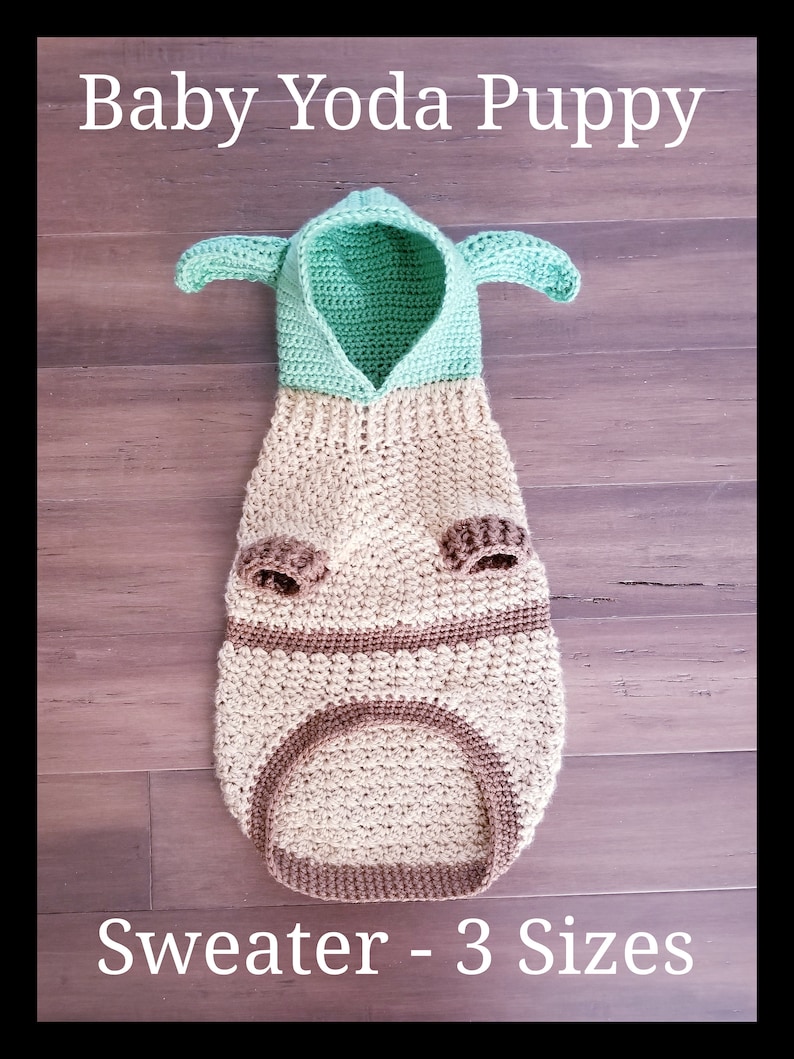 Baby Zoda Inspired Puppy Dog Sweater Pattern PDF-Instant Download Bild 1