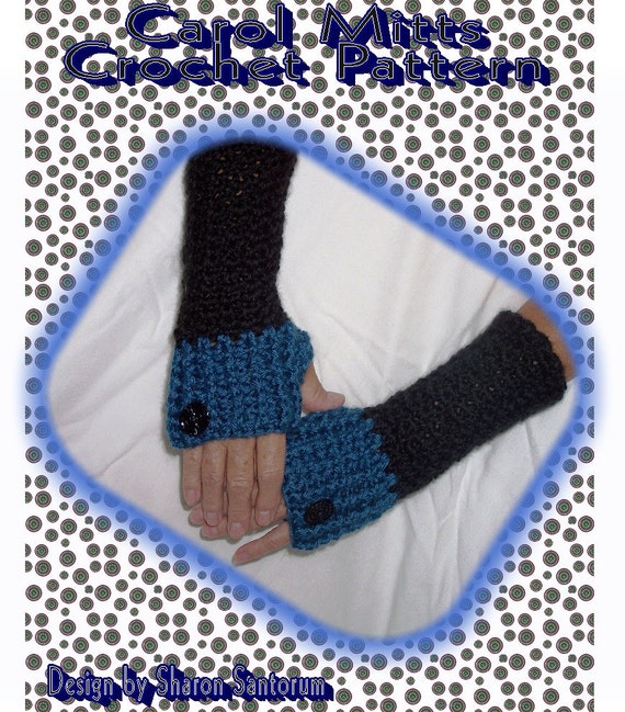 Carol Mitts Fingerless Mitten Crochet Pattern PDF INSTANT DOWNLOAD. - Etsy