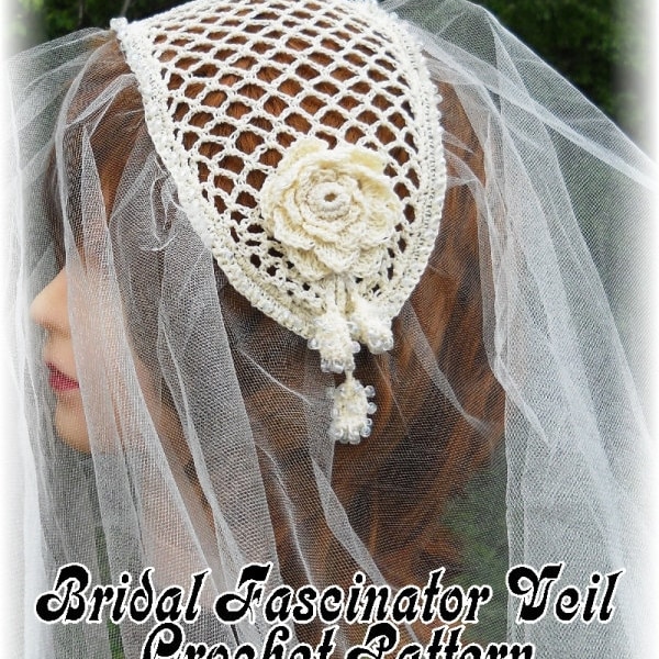 Bridal Fascinator Veil Crochet Pattern PDF - INSTANT DOWNLOAD.