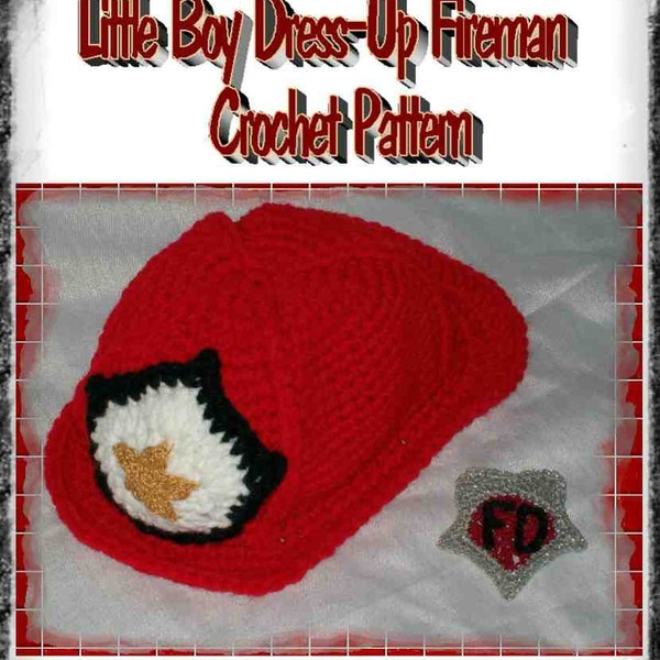 Little Boy Dress-Up Fireman Crochet Pattern Crochet Pattern PDF - INSTANT DOWNLOAD.