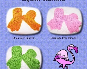 Silly Baby Feet Booties Aquatic Collection Crochet Pattern PDF - INSTANT DOWNLOAD.