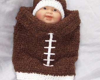 Football Cocoon Crochet Pattern PDF - INSTANT DOWNLOAD.