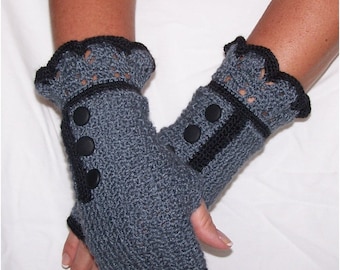 Sharon Mitts Fingerless Glove Crochet Pattern PDF - INSTANT DOWNLOAD.