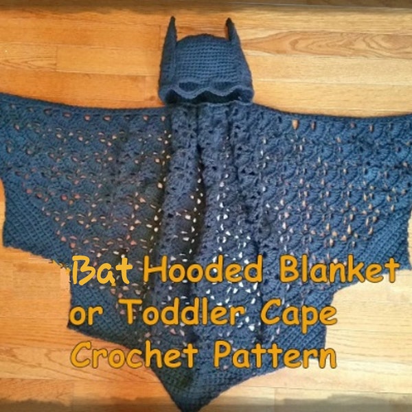 Baby/Toddler Hooded Bat Cape - PDF Instant Download