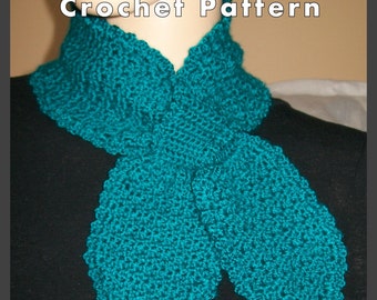 Sporty Ascot Scarf  Crochet Pattern PDF - INSTANT DOWNLOAD