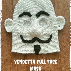 Vendetta Full Face Ski Mask Crochet Pattern - PDF