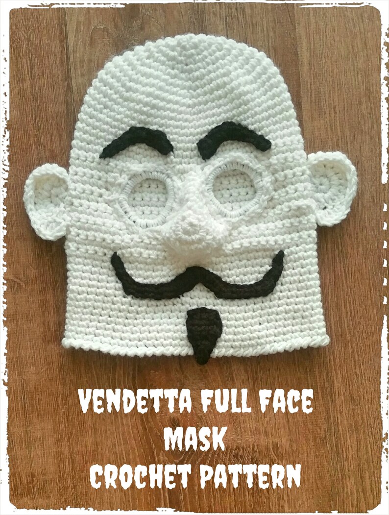 Vendetta Full Face Ski Mask Crochet Pattern PDF Etsy
