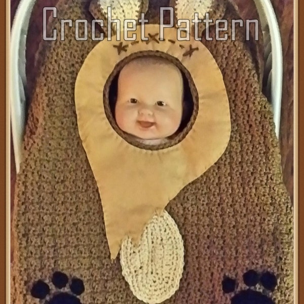 Ewok Inspired Baby Car Carrier Blanket Crochet Pattern Instant Download PDF