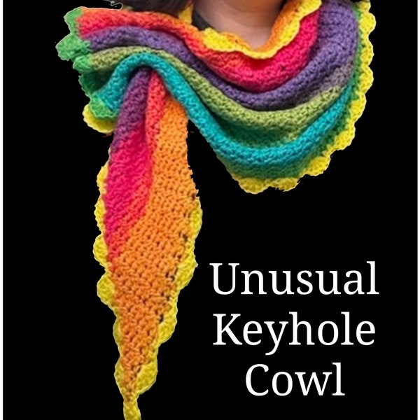 Unusual Keyhole Scarf - Cowl Crochet Pattern - PDF Instant Download -
