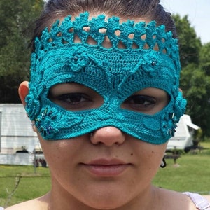 Ornate Mardi Gras Mask Crochet Pattern PDF INSTANT DOWNLOAD. image 4