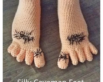 Silly Caveman Men's and Boys Slippers Pattern - PDF