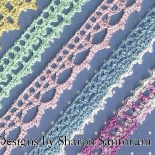 4 Row Crochet Lace Edgings Pattern - PDF