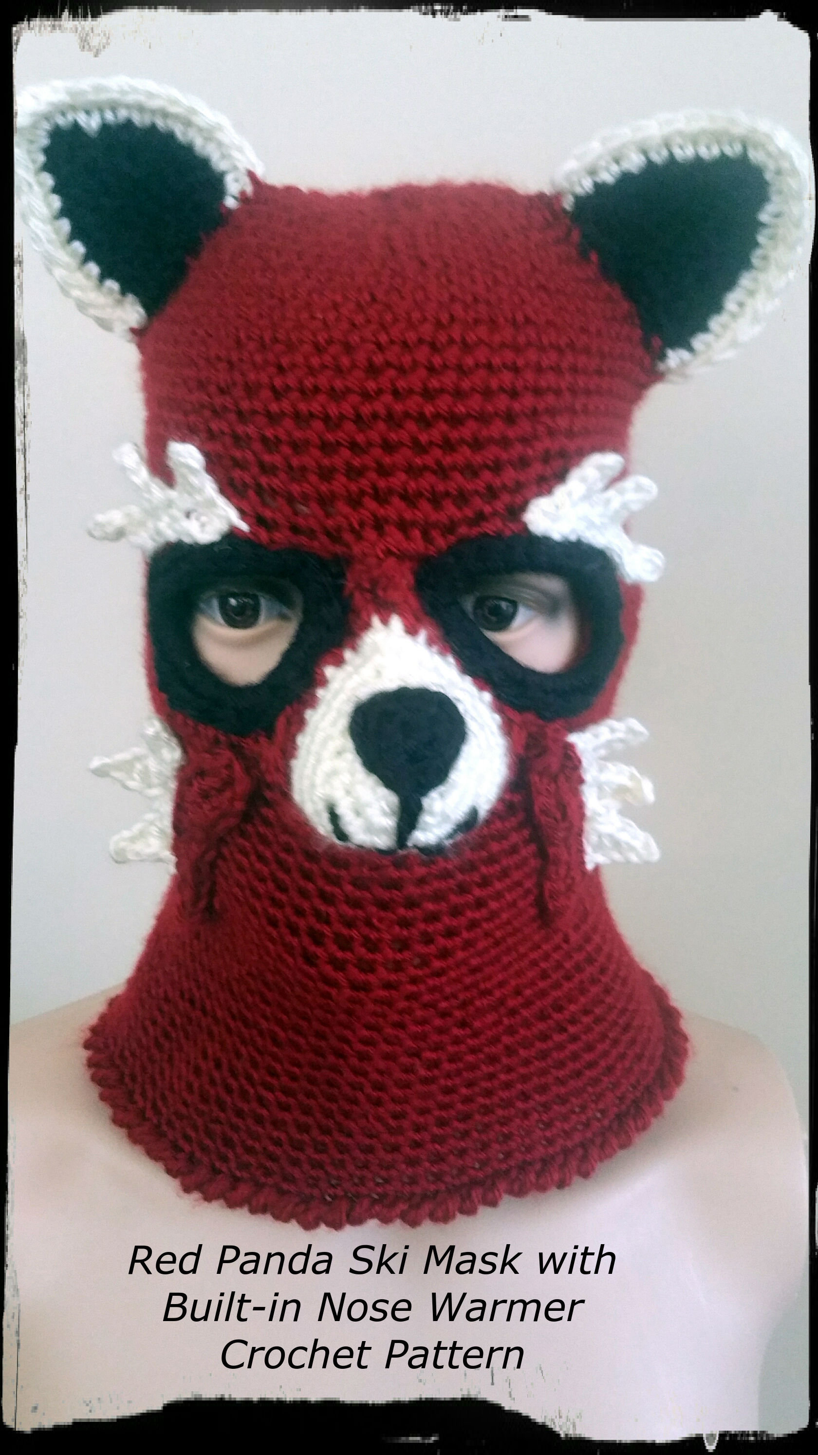 30 Ski Mask Crochet Patterns for Winter Warmth, Costume Play, and Statement Style 2 Red Panda Ski Mask Crochet Pattern