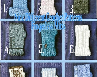 Nine Different Fingerless Mitts