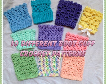 Ten Different Boot Cuff Crochet Patterns