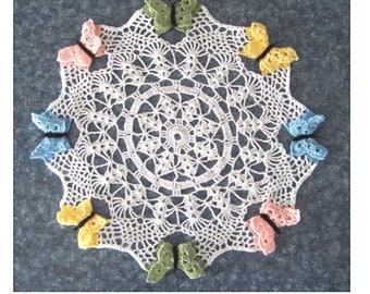 Butterfly Doily Crochet Pattern PDF - INSTANT DOWNLOAD.
