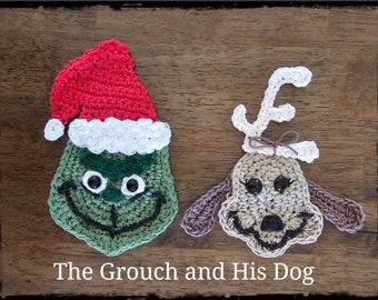 The Grouch and His Faithful Dog Embellishments - PDF Crochet Patterns