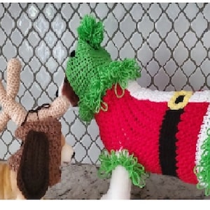 Christmas Mean Green Dog Sweater and Max Inspired Dog Hood Crochet Patterns - PDF