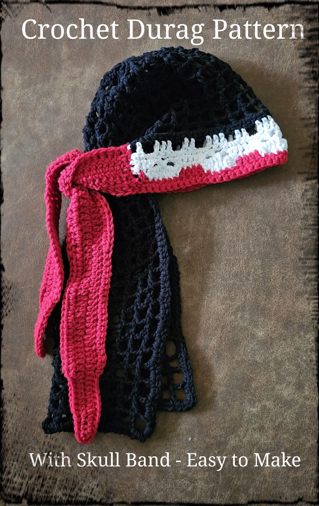 Crochet Durag Pattern With Skull Band - Easy to Make | Instant Download ...