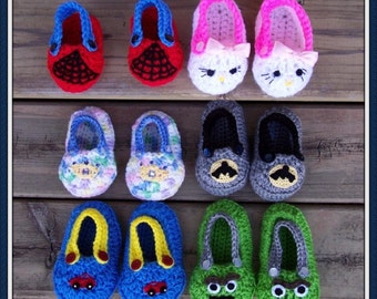 Eight Different Character Bootie Crochet Patterns in Four SizesPDF - INSTANT DOWNLOAD.