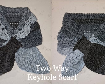 Two Way Collared Ascot Scarf  Crochet Pattern PDF - INSTANT DOWNLOAD