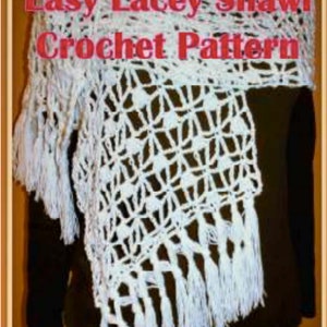 Easy Lacy Shawl Crochet Pattern PDF - INSTANT DOWNLOAD