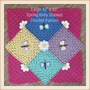 Spring Dragonfly Baby Blanket Crochet Pattern PDF-INSTANT DELIVERY