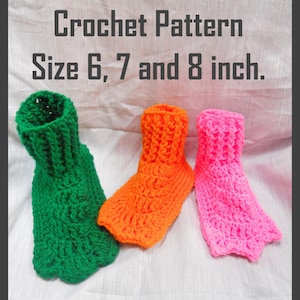 Silly Aquatic Slippers in Sizes 6”, 7” and 8” Crochet Pattern