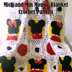 Mic and Min Mousie Afghan  Crochet Pattern PDF - INSTANT DOWNLOAD
