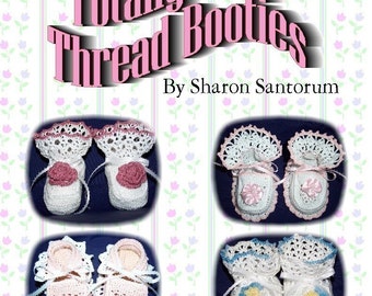 Totally Frilly Thread Booties Crochet Pattern PDF - INSTANT DOWNLOAD.
