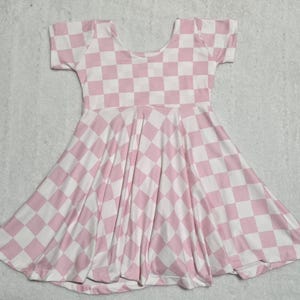 Baby pink checkered dress