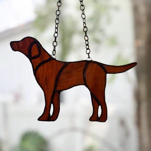 Labrador Stained Glass Ornament: Dog Window & Desk Decor image 1