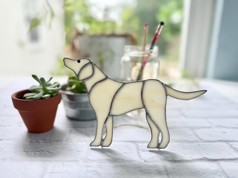 Labrador Stained Glass Ornament: Dog Window & Desk Decor image 6