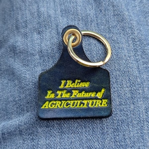 FFA Leather Keychain: Royal Blue Cowtag Key Fob