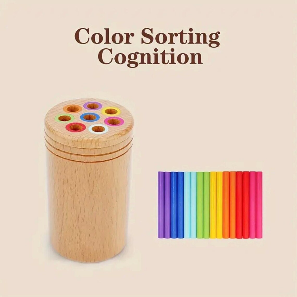 Wooden Color Sorting Montessori Toy: Fine Motor Skills - Etsy