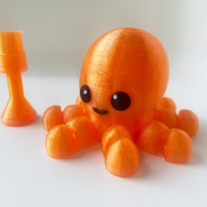 Orange 3D-Printed Octopus Fidget Toy: SMALL OCTOS™