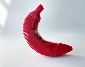 Red Dacca Flexi Banana Fidget Toy for Pretend Tactile STEM Play