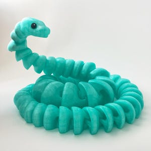 Premium Large Translucent Teal Snake for Tactile Play, Reptile Loving STEM Kids and Teens