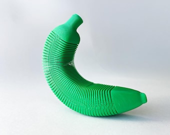 Green Plantain Platano Flexi Banana Fidget Toy for Pretend Tactile STEM Play