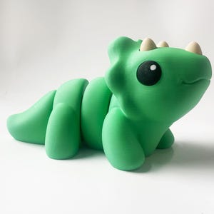3D Printed Triceratops Toy: Big Green Dino for STEM Kids
