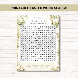 Easter Word Search, Printable Religious Easter Activity, Easter Bible Word Search, Christian Easter Games, Kids Easter Word Search