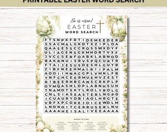 Druckbares Christliches Ostern Wortsuchbild: Religiöse Aktivität (Digitaler Download)