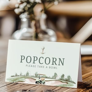 Hole in One Birthday Food Cards, Editable Food Signs for Golf First Birthday, Hole in One Birthday Decor, Printable Buffet Food Tents