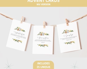 Names of Jesus Advent Cards, Printable Scripture Cards for Christmas Countdown, Nativity Advent Calendar, Family Christmas Activity