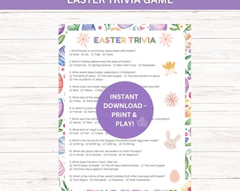 Printable Easter Trivia Game: Religious Family Activity (PDF Download)