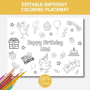 One Silly Goose Coloring Page, One Silly Goose Birthday Activity Sheet, Goose Party Favor, Printable Kids Coloring Placemat