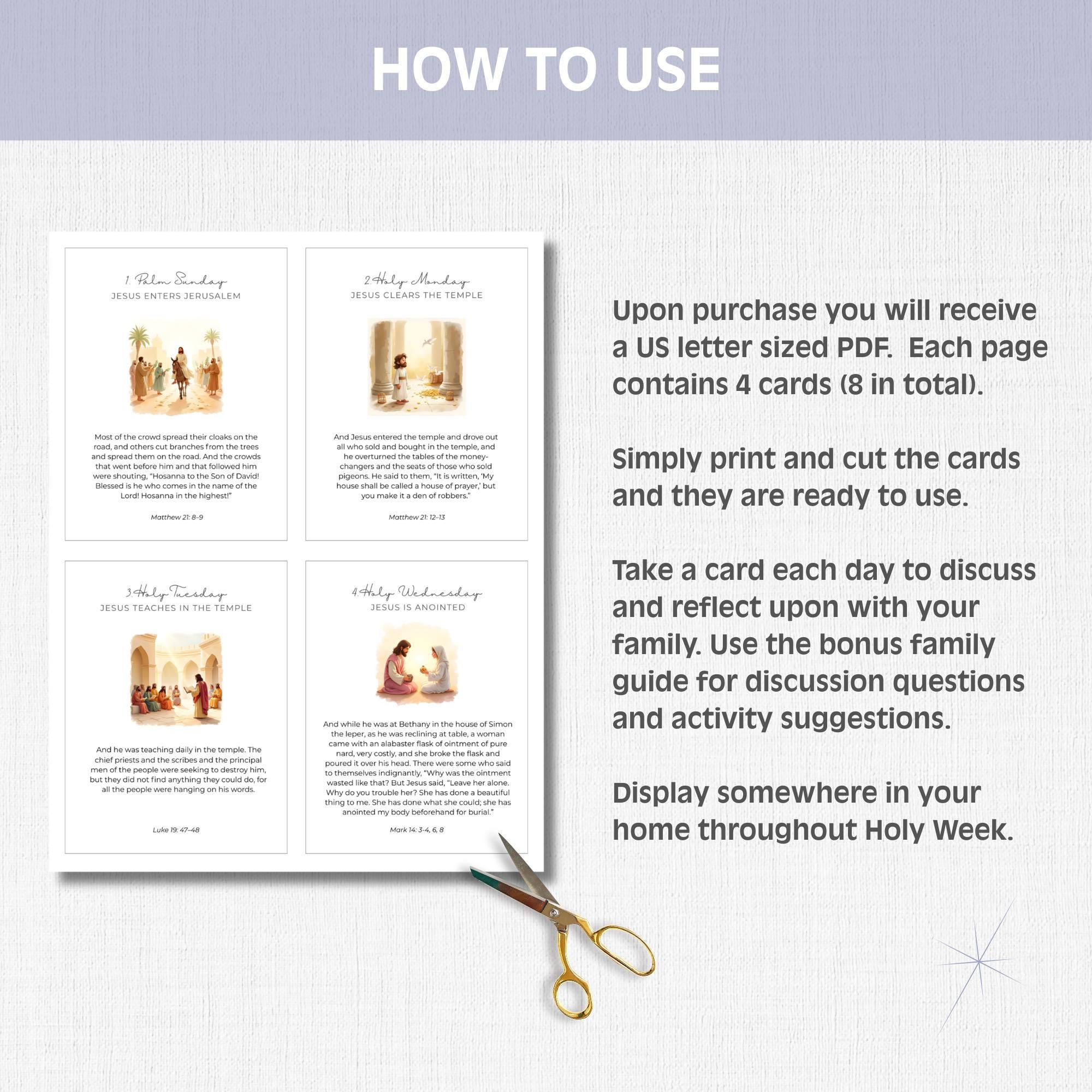 Holy Week Cards for Kids and Families, Kids Christian Easter Story ...