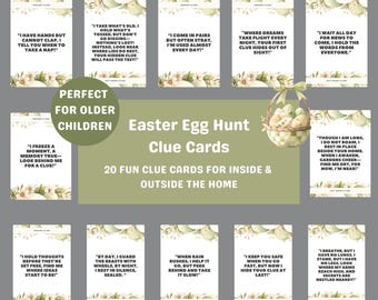 Easter Scavenger Hunt Clues, Easter Egg Hunt Clue Cards, Printable Kids Easter Activity For Older Children, Easter Treasure Hunt