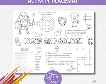 David and Goliath Coloring Page – Christian Bible Story Printable for ...